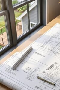 Deck permit plans and construction drawings prepared for building approval