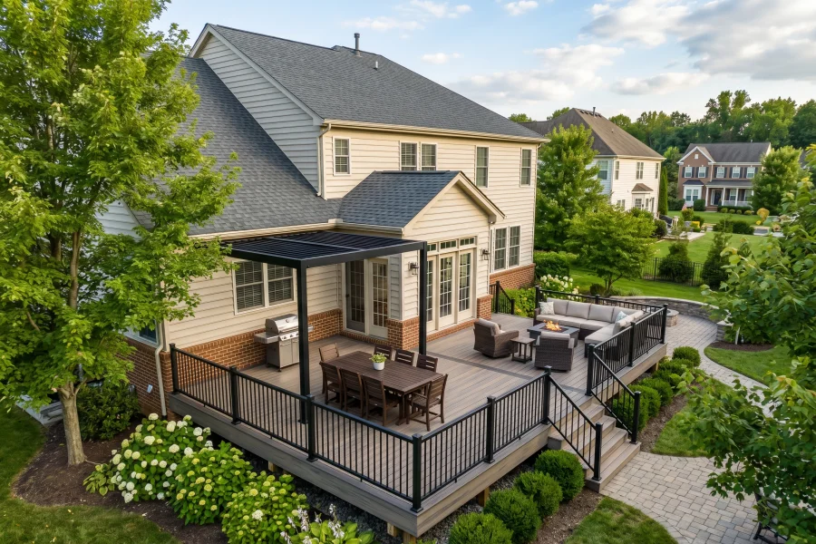 Custom deck design created for a residential property in Prince William County Virginia