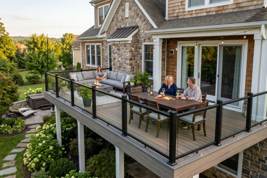 Custom deck design plans prepared for a residential property in Loudoun County Virginia