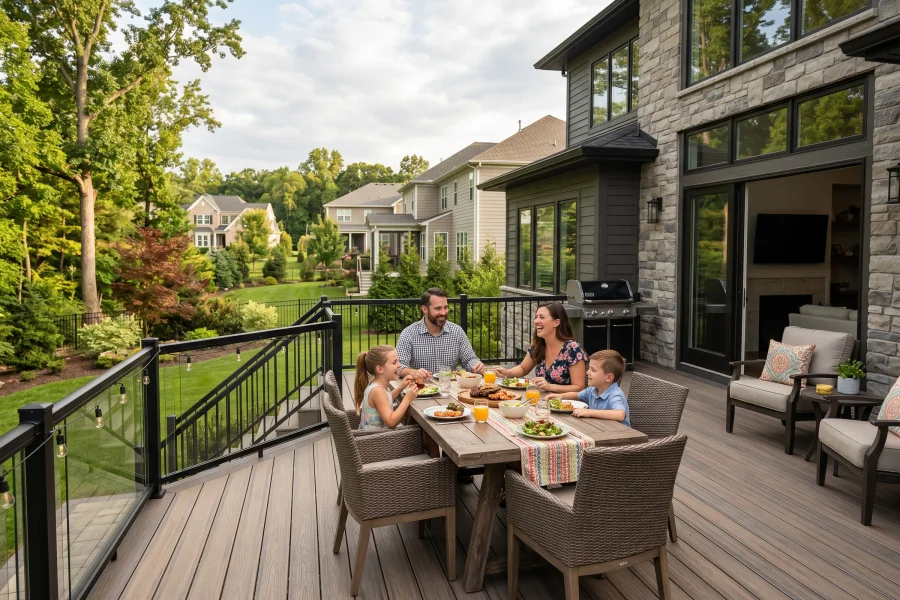 Family-friendly outdoor deck designed for entertaining and everyday use
